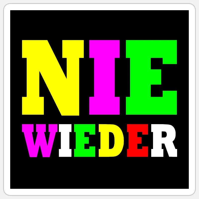 Never again - Sticker size S (10 x 10 cm) - white matte