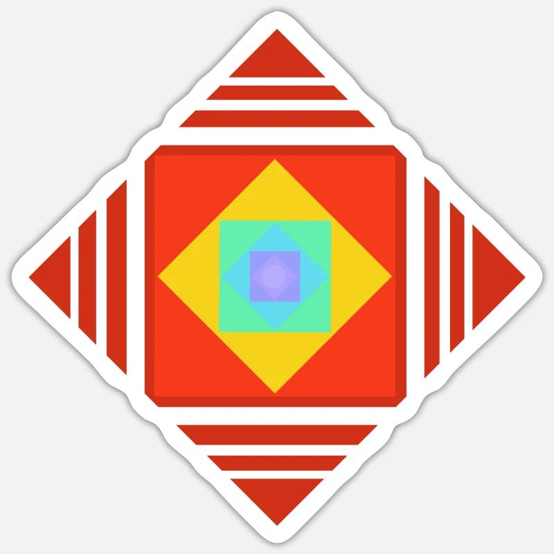  Farbenspiele und Muster - Sticker Größe S (10 x 10 cm) - Mattweiß