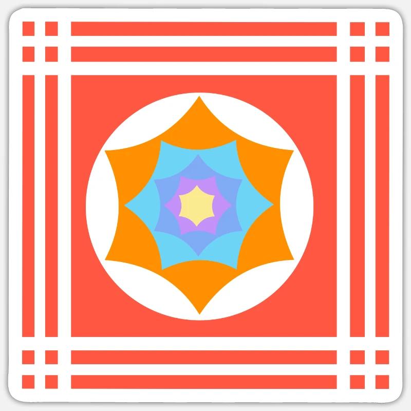 Farbenspiele mit Stern Sticker Größe S (10 x 10 cm)