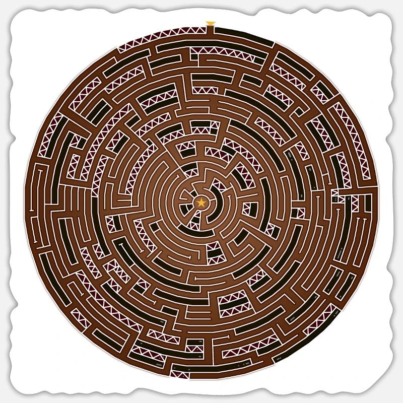 Labyrinth - Sticker size S (10 x 10 cm) - white matte