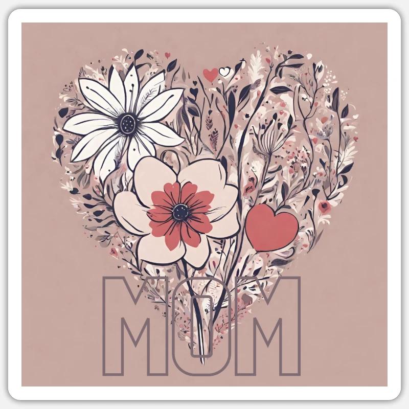 Mom Beste Mama - Sticker Größe S (10 x 10 cm) - Mattweiß