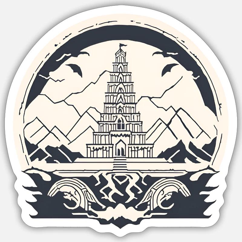 valhalla 4 - Sticker taille S (10 x 10 cm) - blanc mat