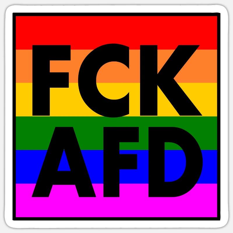 Fck afd - Sticker size S (10 x 10 cm) - white matte