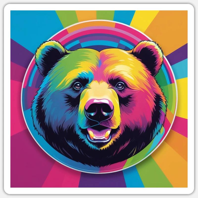 Rainbow Bear - Sticker size S (10 x 10 cm) - white matte