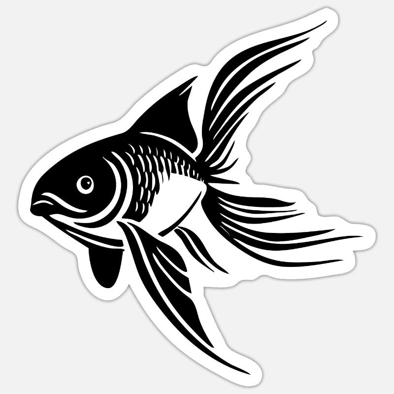 Poisson - Sticker taille S (10 x 10 cm) - blanc mat