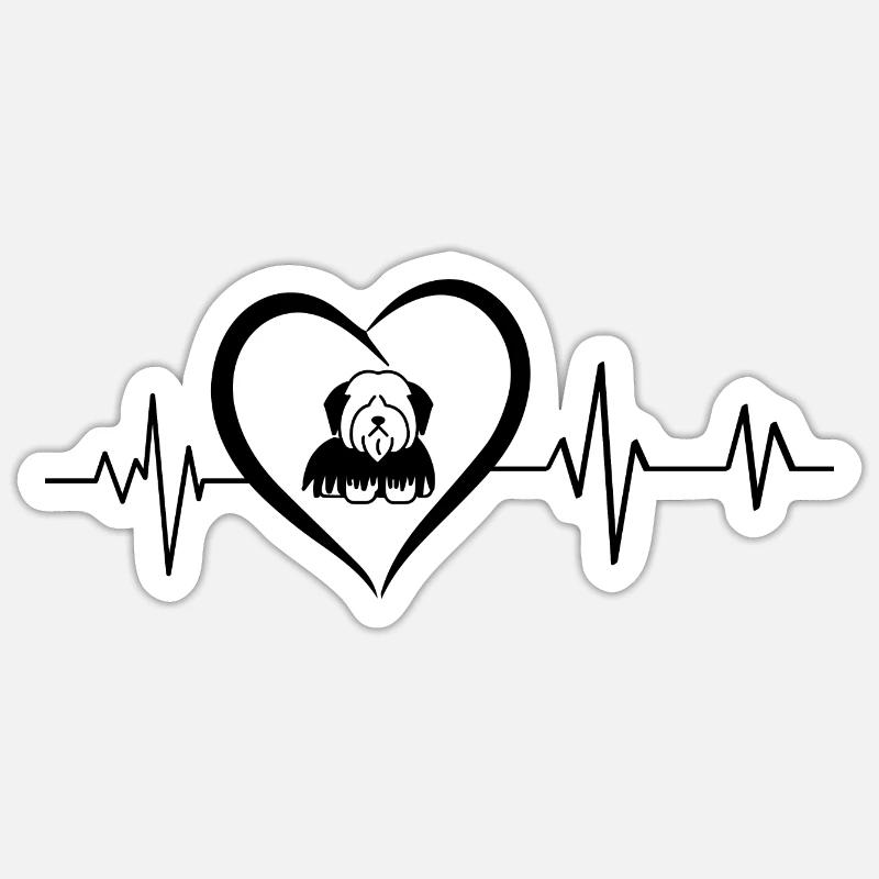 Herzschlag Tulear - Sticker Größe S (10 x 10 cm) - Mattweiß