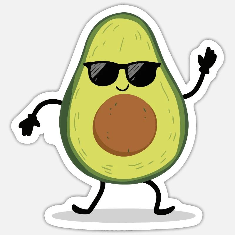 Avocat - Sticker taille S (10 x 10 cm) - blanc mat