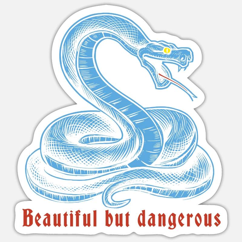 Serpent 2024 02 - Sticker taille S (10 x 10 cm) - blanc mat