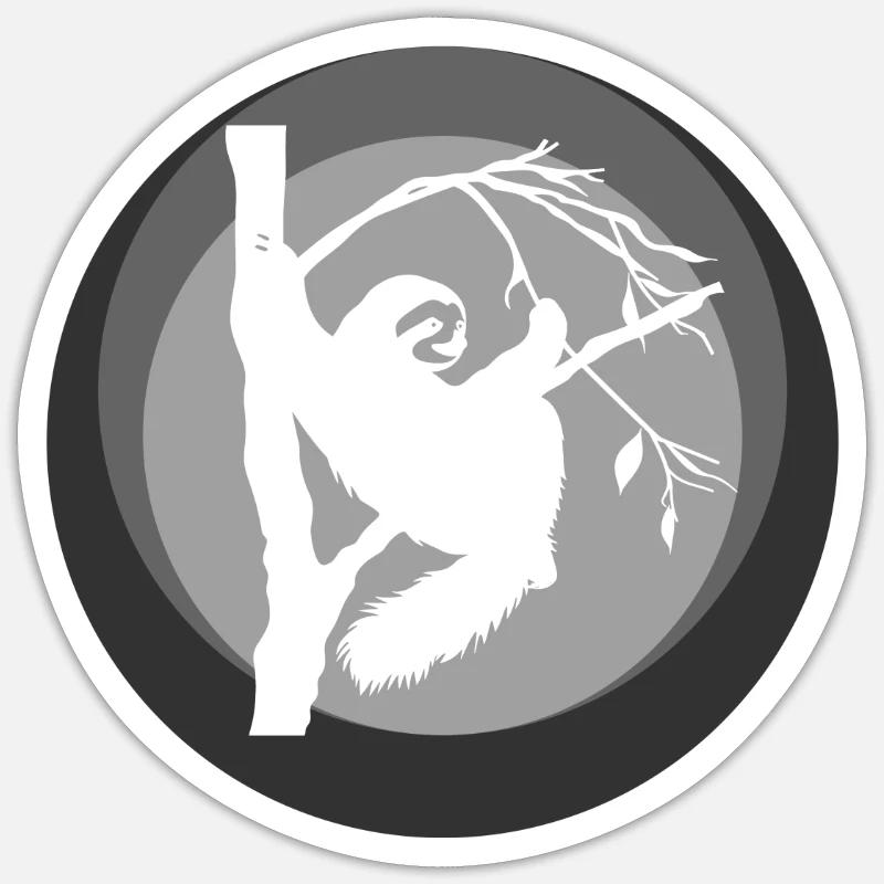 Sloth Lazy - Sticker size S (10 x 10 cm) - white matte