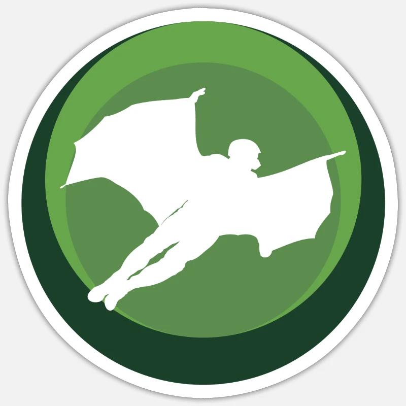 Wingsuit Fliegen Unfall Anzug - Sticker Größe S (10 x 10 cm) - Mattweiß