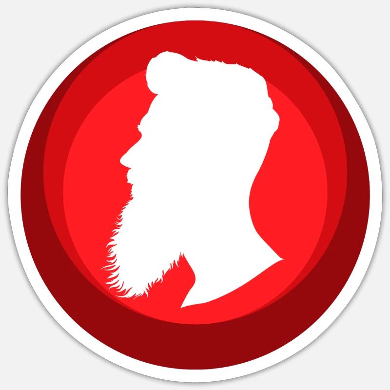 Schnurrbart Bart Gesichtsbehaarung Sticker Größe S (10 x 10 cm)