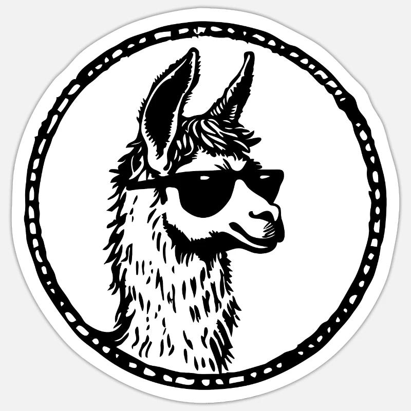 Lama - Sticker size S (10 x 10 cm) - white matte