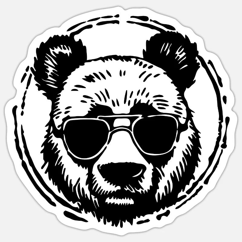 Panda Panda Bear - Sticker size S (10 x 10 cm) - white matte