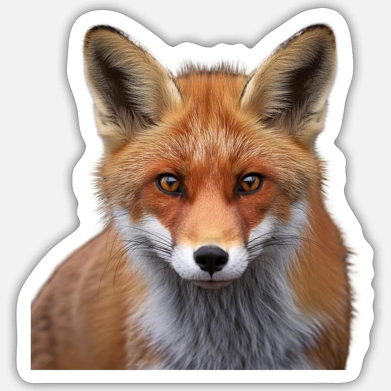 Fuchs - Sticker Größe S (10 x 10 cm) - Mattweiß
