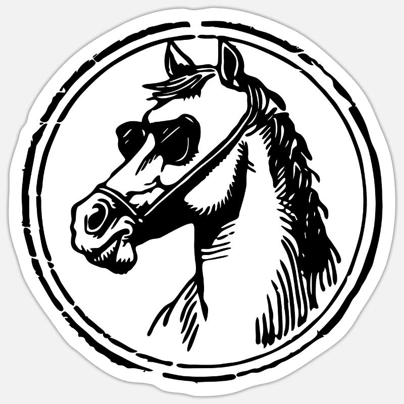 Pferd Pferde Pferdekopf - Sticker Größe S (10 x 10 cm) - Mattweiß
