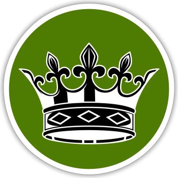 krone 1 - Sticker Größe S (10 x 10 cm) - Mattweiß - Vorne