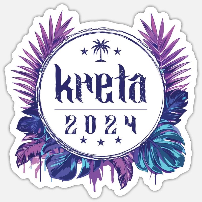 Crète 2024 - Sticker taille S (10 x 10 cm) - blanc mat