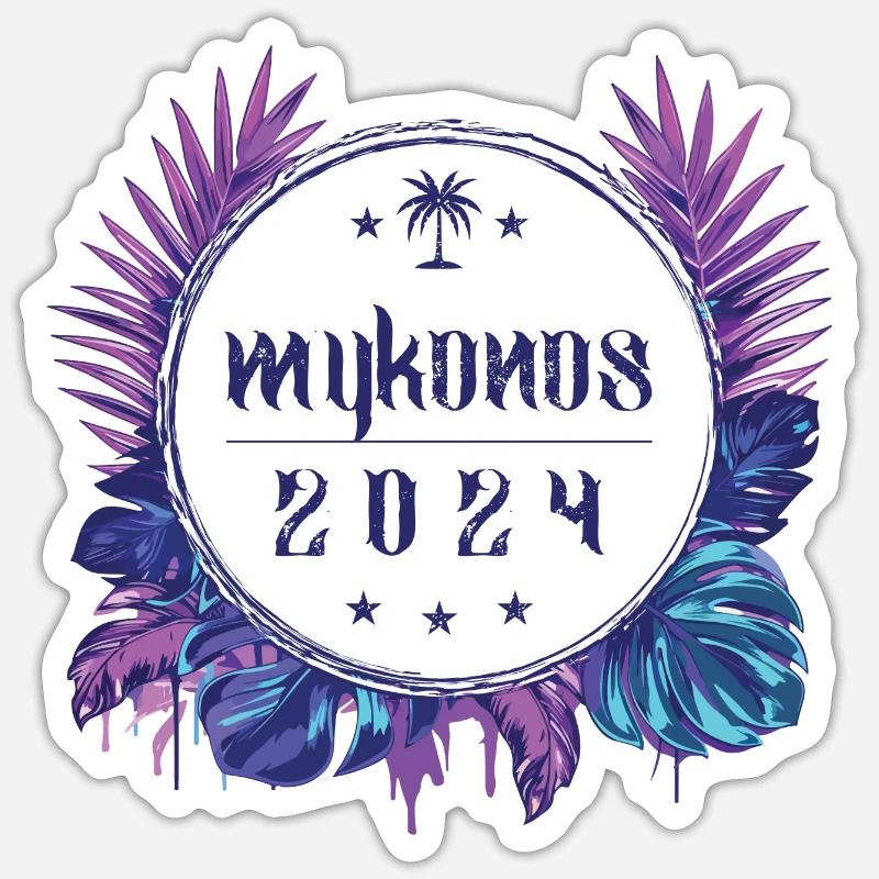Mykonos 2024 - Sticker taille S (10 x 10 cm) - blanc mat