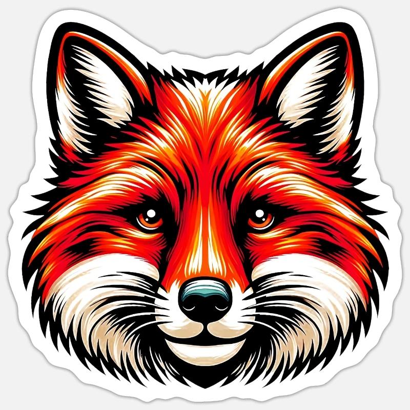 Renard - Sticker taille S (10 x 10 cm) - blanc mat