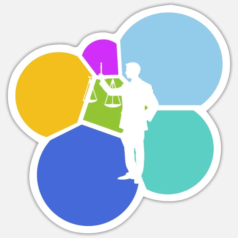 Anwalt Gericht Behandlung - Sticker Größe S (10 x 10 cm) - Mattweiß