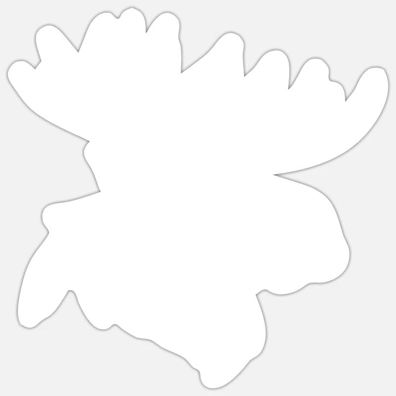 Elch - Sticker Größe S (10 x 10 cm) - Mattweiß