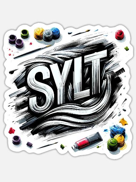 Sylt - Nordsee - Deutschland - Kampen - Insel - Sticker Größe S (10 x 10 cm) - Mattweiß