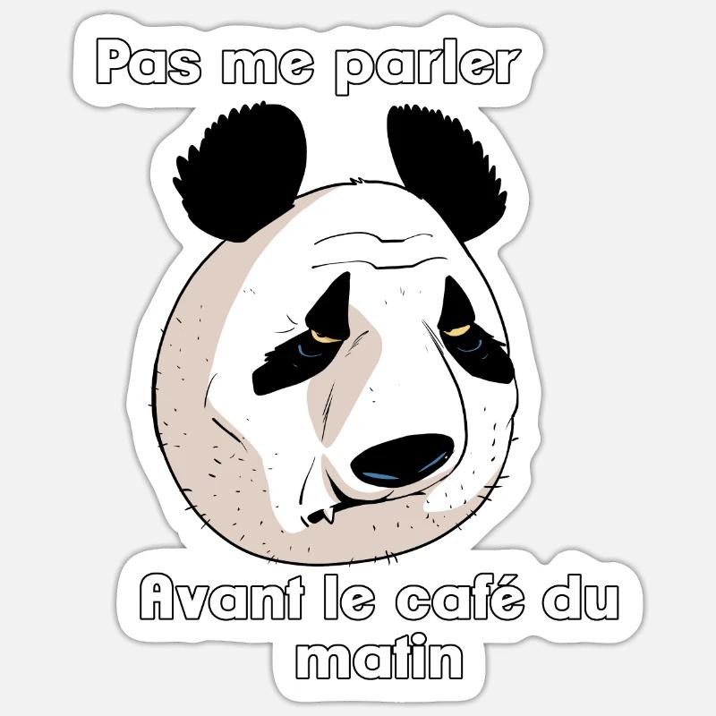 Le café du matin (version francophone) Sticker taille S (10 x 10 cm)