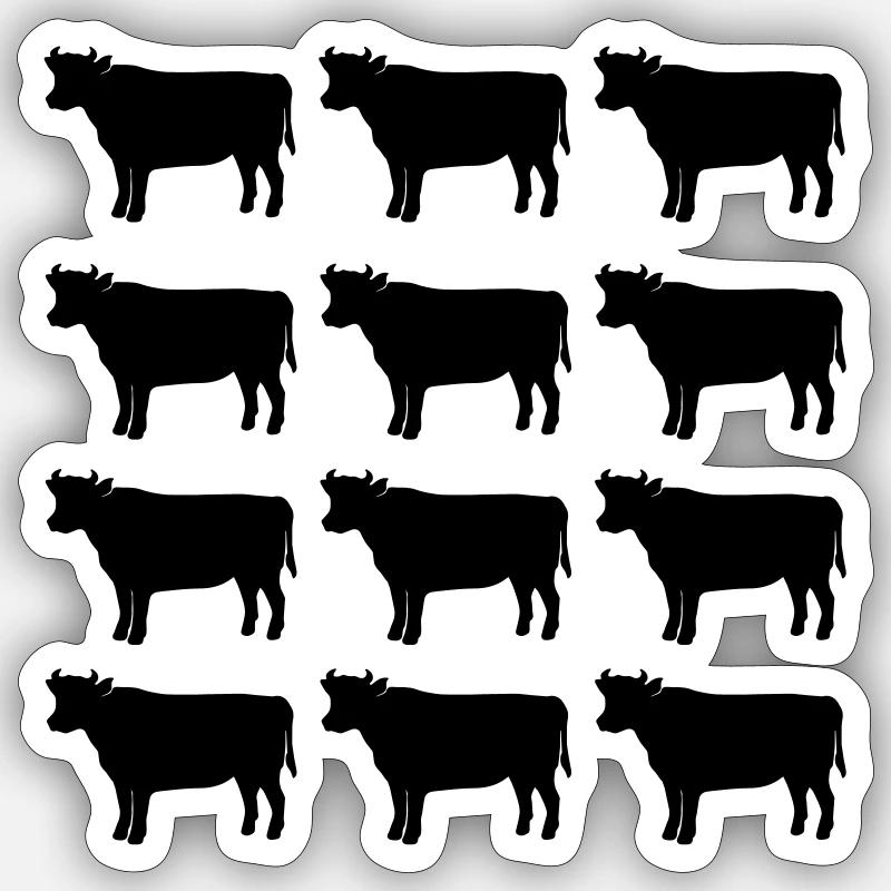 Kuh Sticker Größe S (10 x 10 cm)