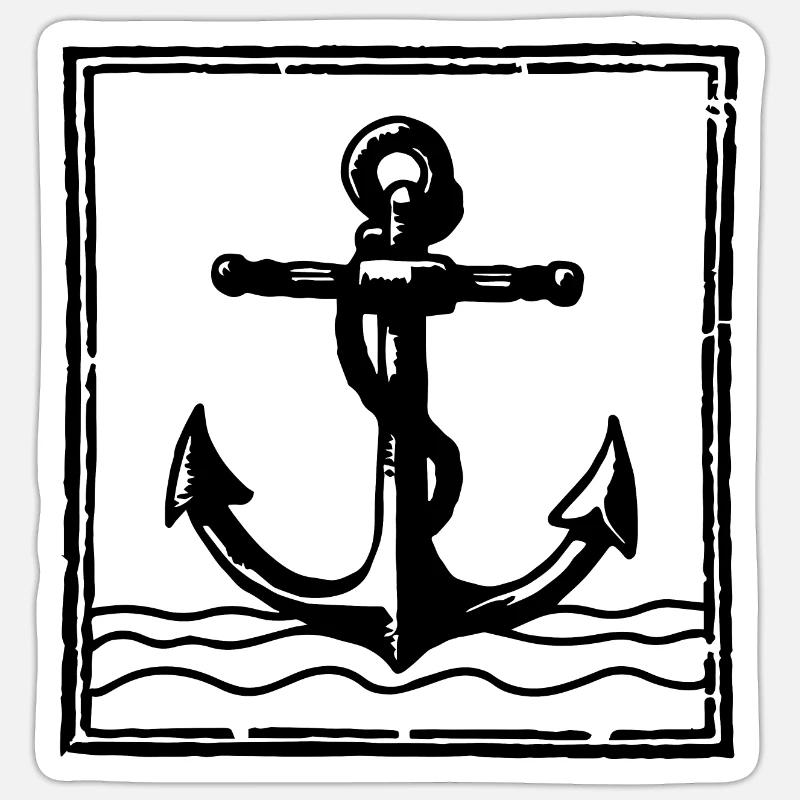 Anker - Sticker Größe S (10 x 10 cm) - Mattweiß