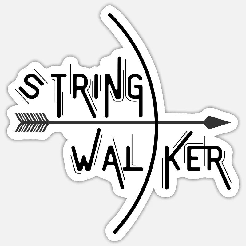 String walker - Sticker size S (10 x 10 cm) - white matte