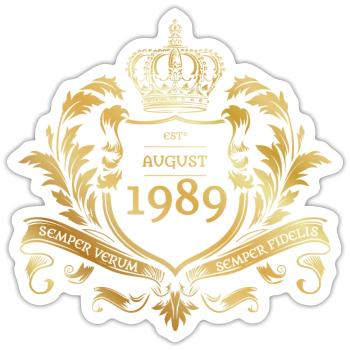 35ème anniversaire "Semper Verum - Créé 08/1989 - Sticker taille S (10 x 10 cm) - blanc mat - Devant