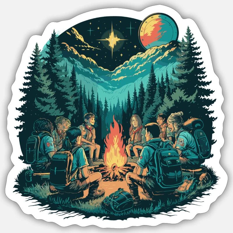 Epic Campfire Night Sticker size S (10 x 10 cm)