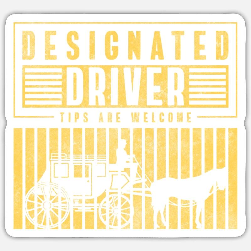 Pferdekutscher Beruf Gast Kutschieren - Sticker Größe S (10 x 10 cm) - Mattweiß