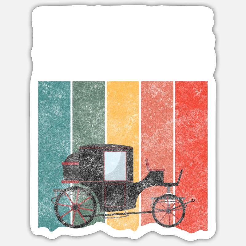 Métier de calèche Métier - Sticker taille S (10 x 10 cm) - blanc mat