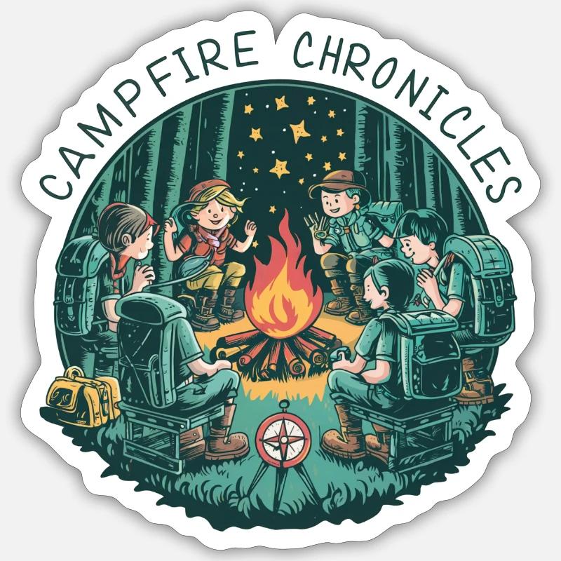 Campfire Chronicles - Sticker taille S (10 x 10 cm) - blanc mat