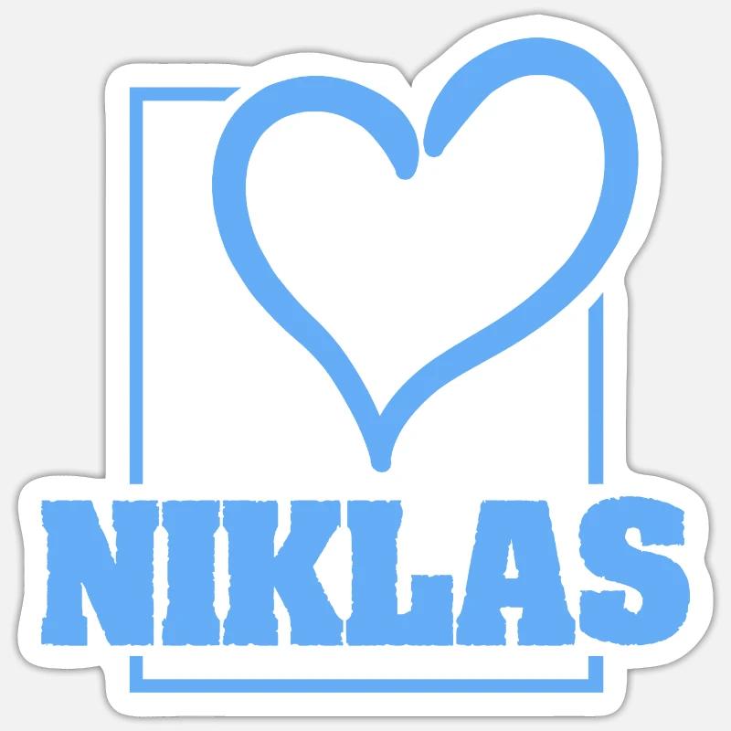 Niklas als Bachelor - Sticker Größe S (10 x 10 cm) - Mattweiß