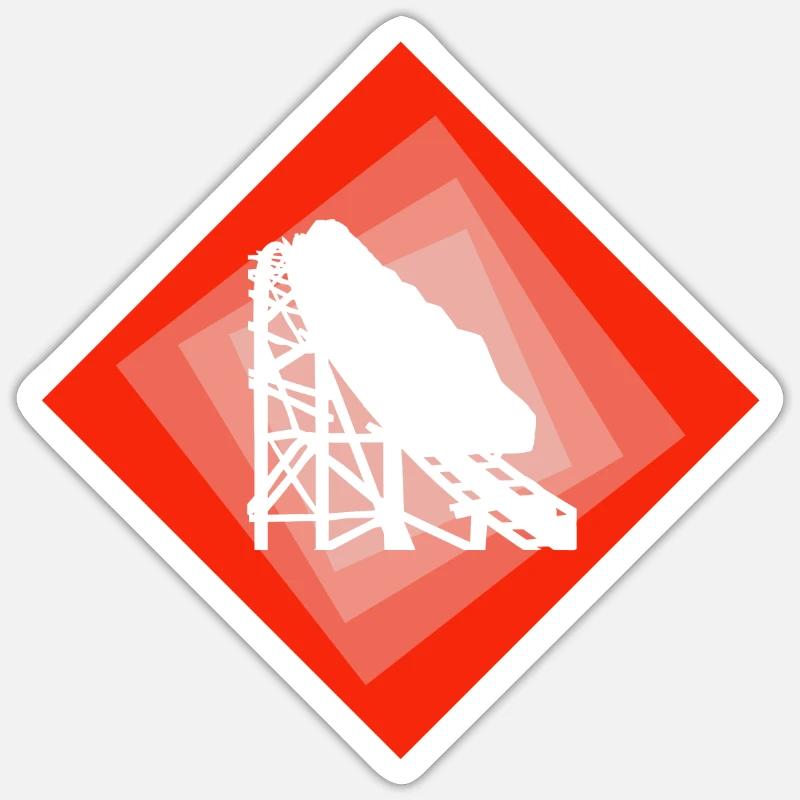 Roller coaster beer mug funfair Sticker size S (10 x 10 cm)