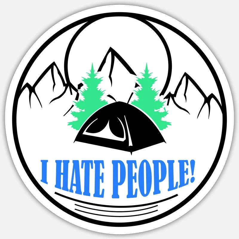 i hate people - Sticker size S (10 x 10 cm) - white matte