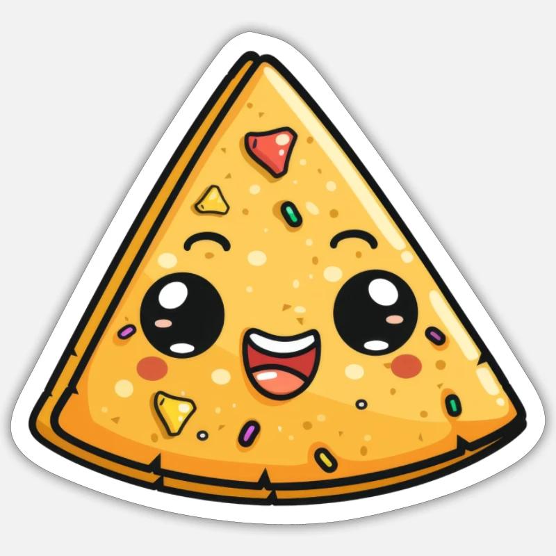 Smiling Nacho Chip - Sticker size S (10 x 10 cm) - white matte