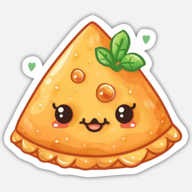 Happy Samosa - Sticker size S (10 x 10 cm) - white matte