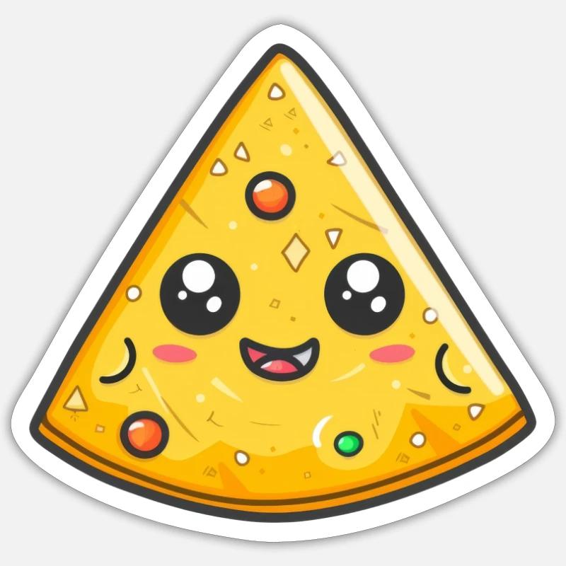 Lächelnder Nacho - Sticker Größe S (10 x 10 cm) - Mattweiß