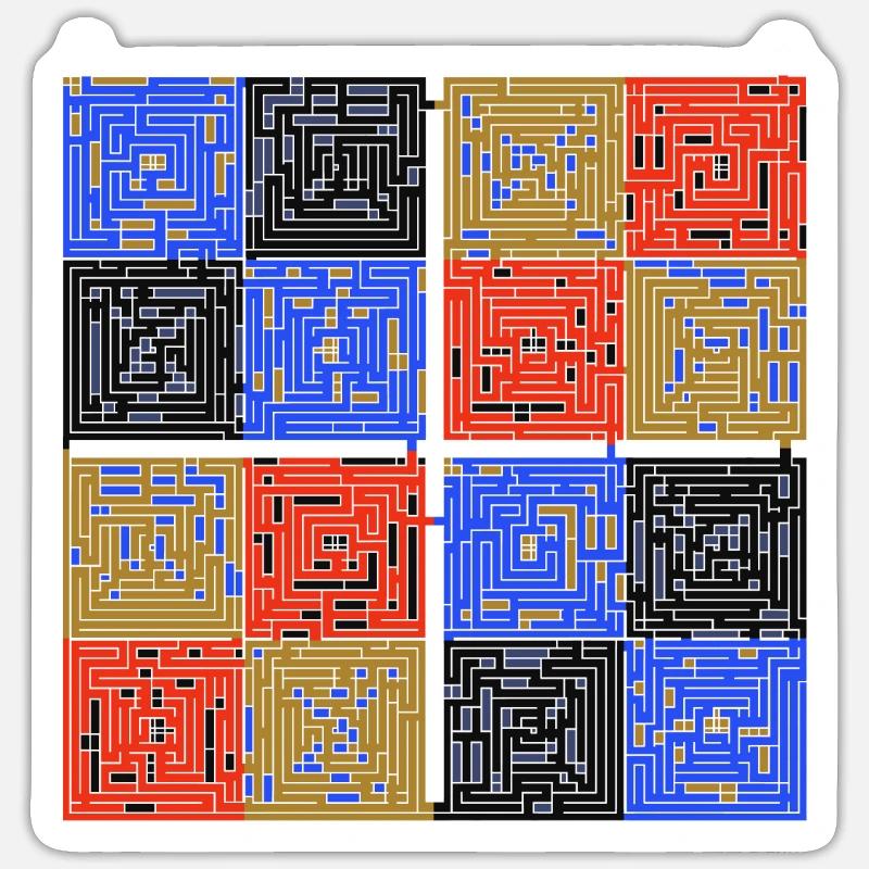 Laby Square 2 (version couleurs) Sticker taille S (10 x 10 cm)