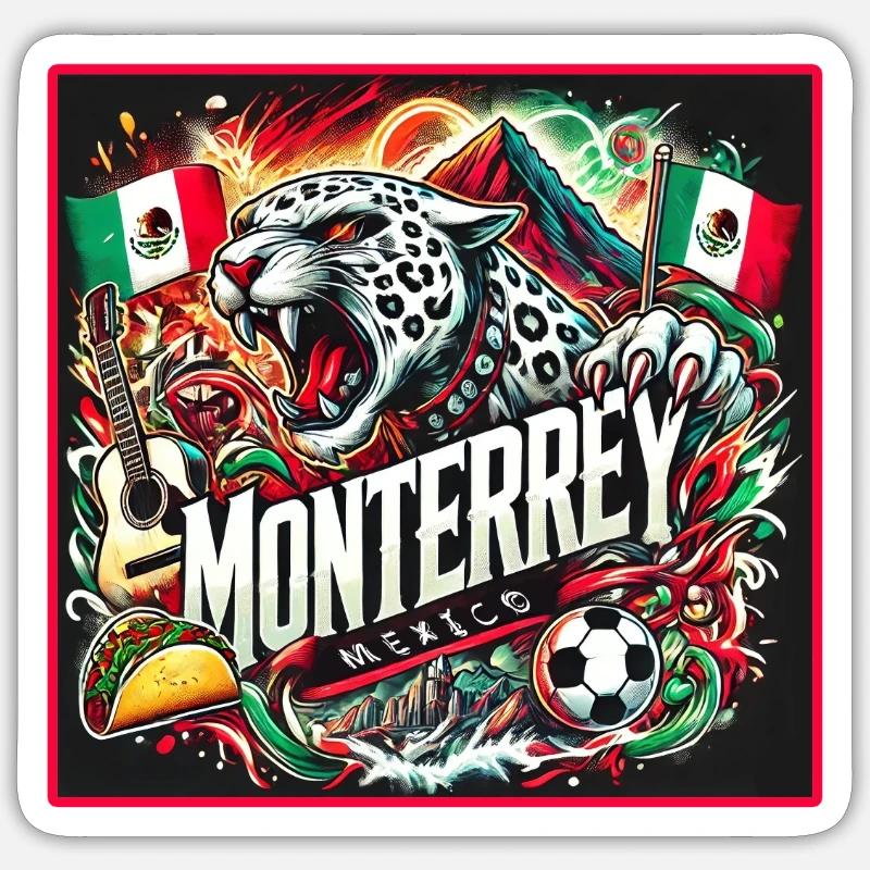 Monterrey Mexico Cities Design - Sticker size S (10 x 10 cm) - white matte