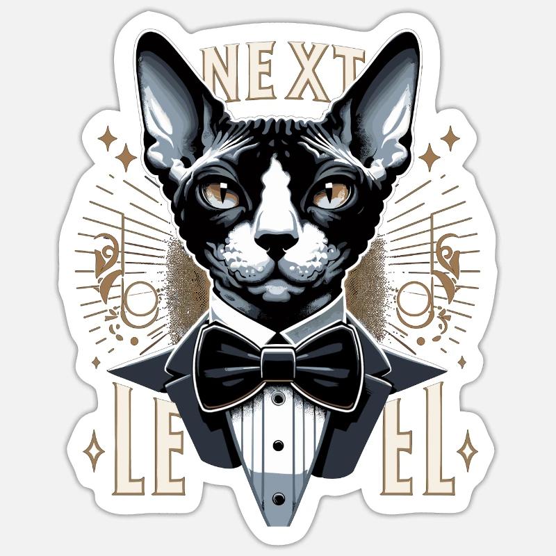 Cornish Rex Costume Next Level Chat Cadeau Sticker taille S (10 x 10 cm)