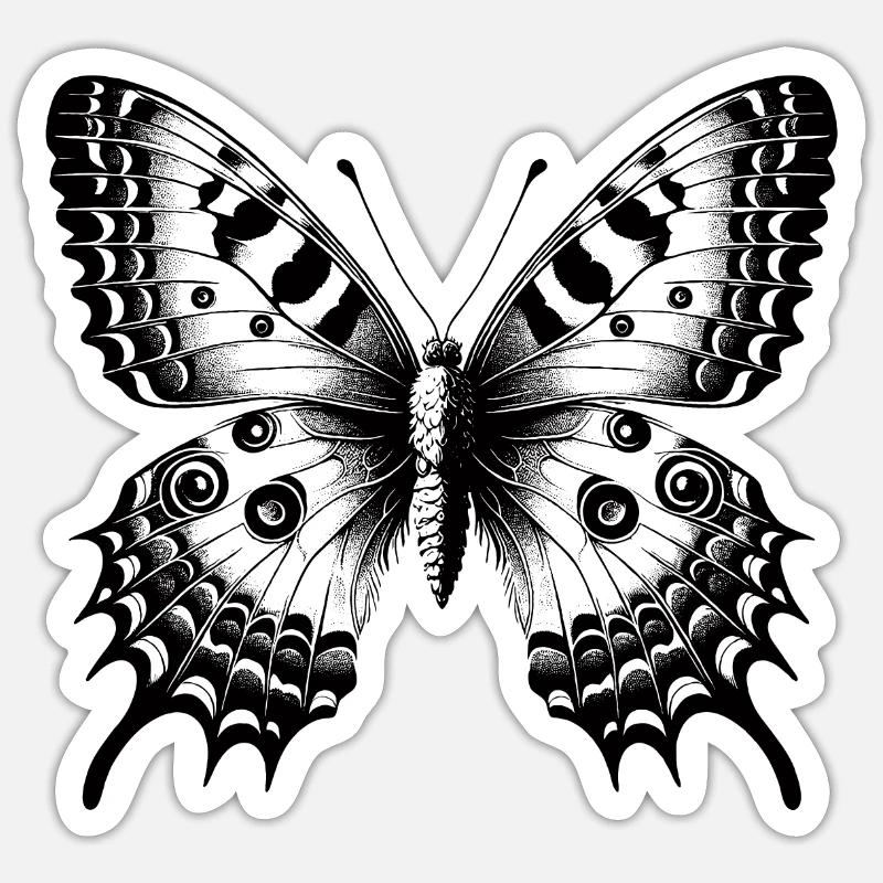 Papillon Fleur - Délicatesse Envolée Sticker taille S (10 x 10 cm)