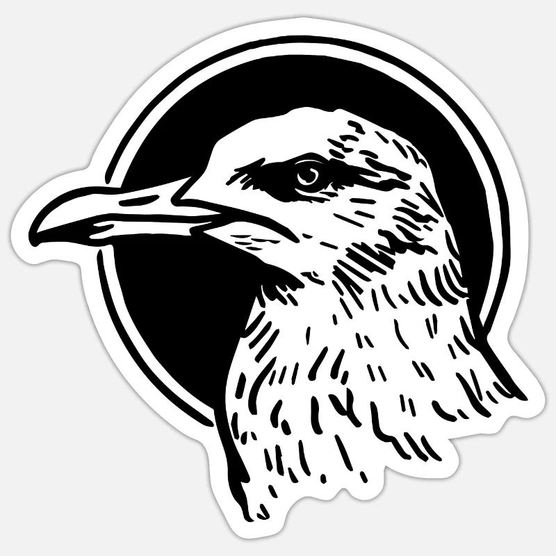 Möwe - Sticker Größe S (10 x 10 cm) - Mattweiß