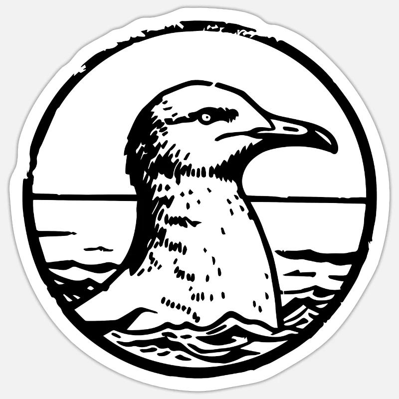 Möwe - Sticker Größe S (10 x 10 cm) - Mattweiß