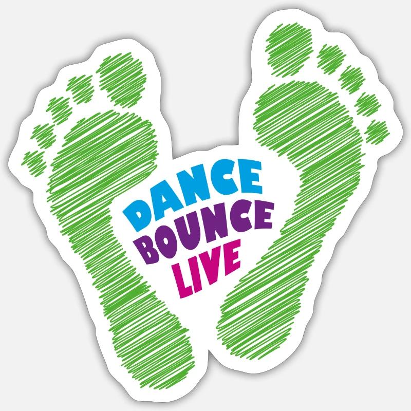 Dance Bounce Live pieds nus coureurs naturels avec pied - Sticker taille S (10 x 10 cm) - blanc mat