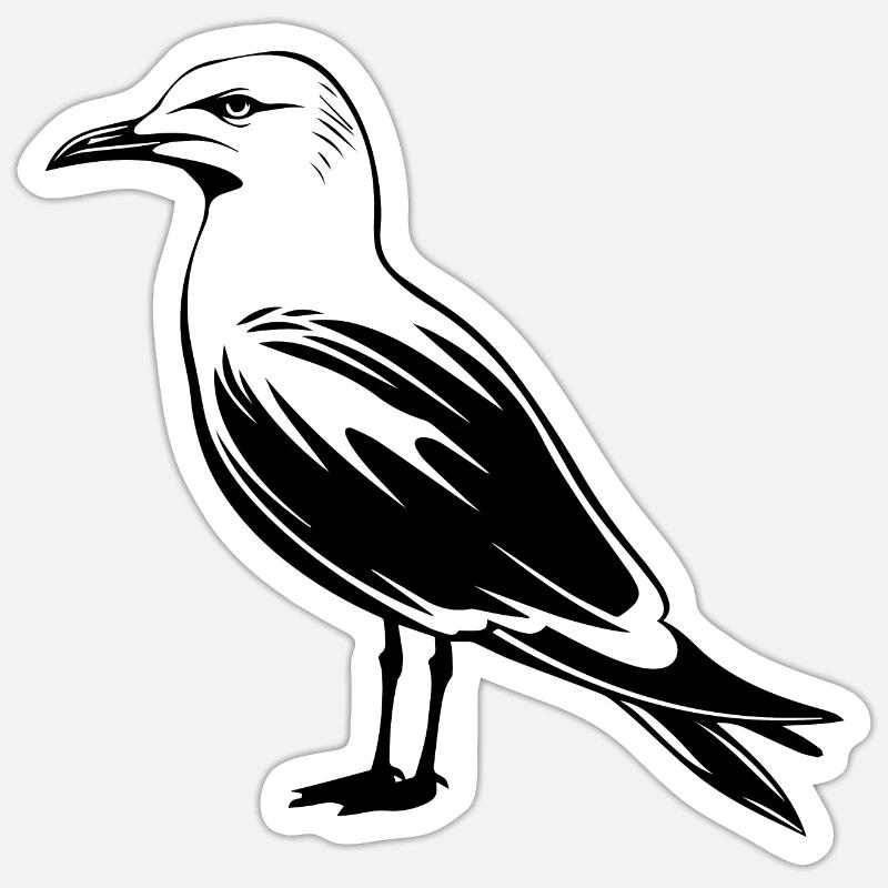 Möwe - Sticker Größe S (10 x 10 cm) - Mattweiß