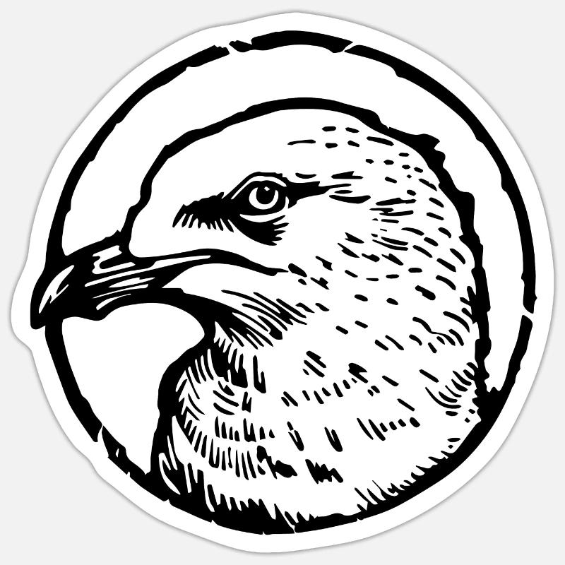 Gull - Sticker size S (10 x 10 cm) - white matte